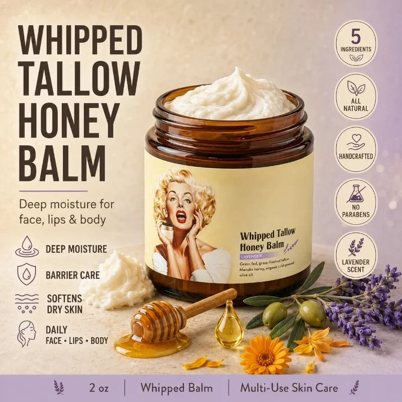 Lavender Whipped Beef Tallow Honey Moisturizer